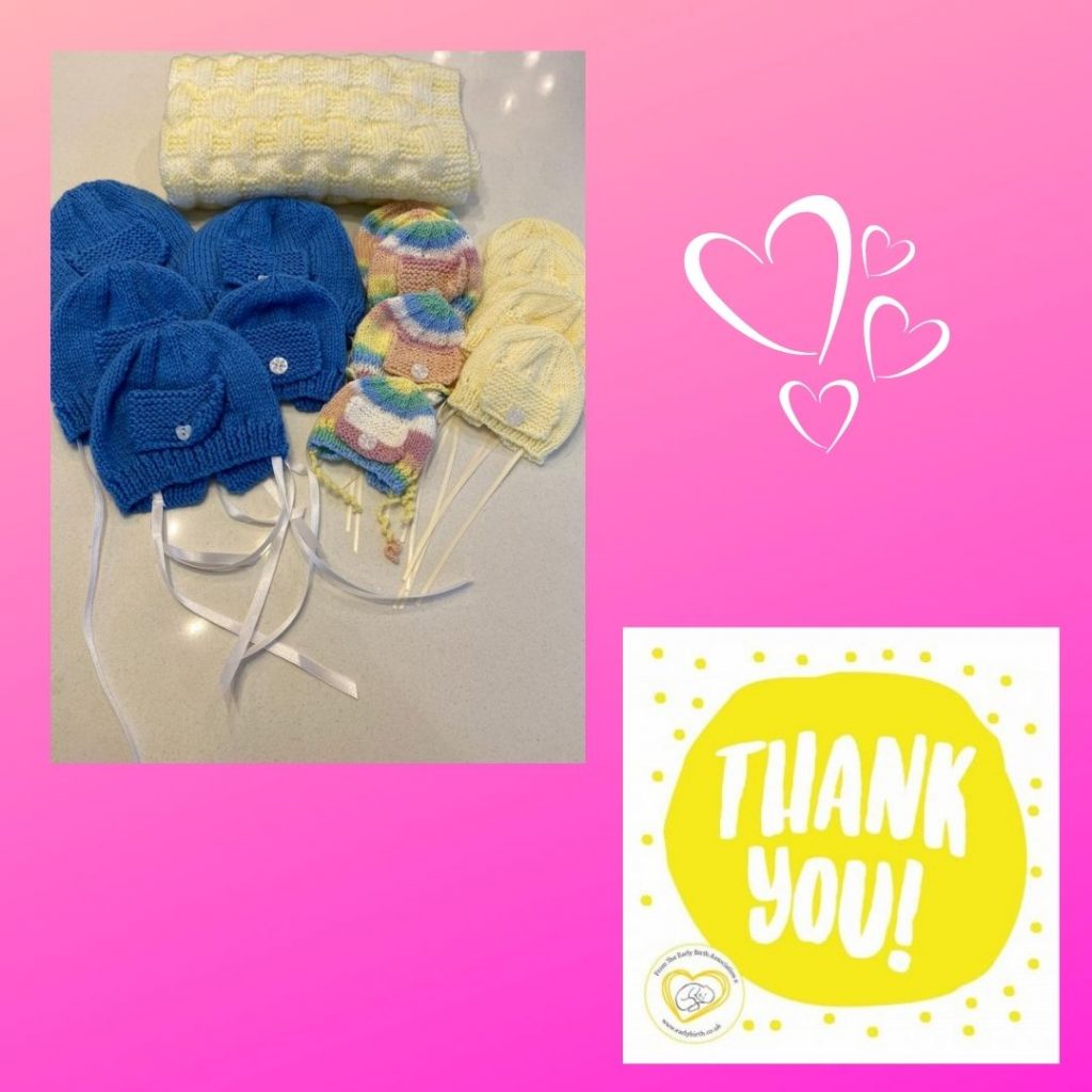 Thank you to Rachel Smith for the beautiful baby bonnets